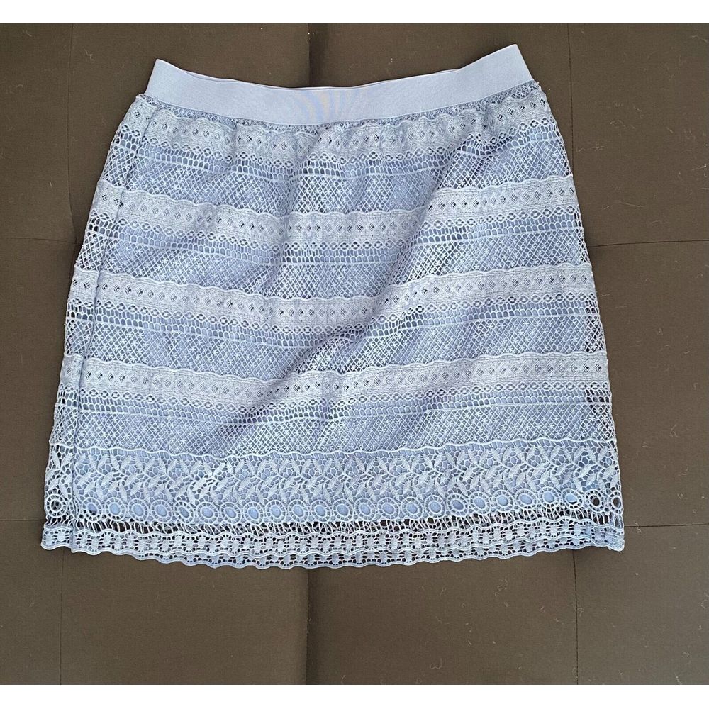 Ultra Pink Blue Lace Crochet‎ knit Skirt